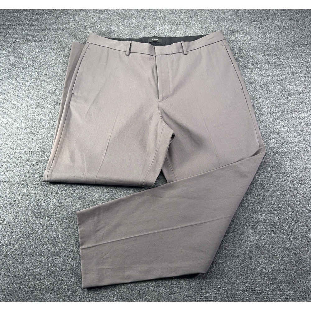 Theory Mens Pants Gray Stretch Straight Leg Size 36 EUC